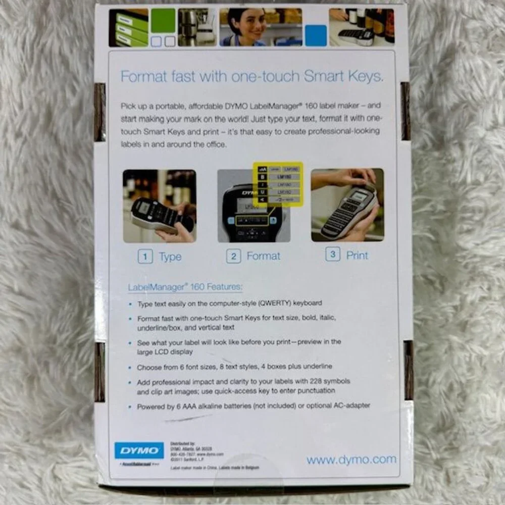 Dymo 160 Label Manager Label Maker + Dymo White/Clear 1/2